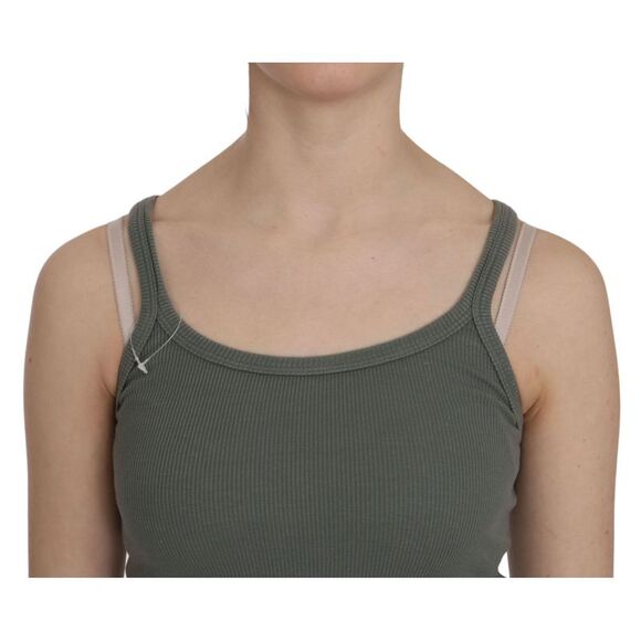 PINK MEMORIES Ribbed Tank Top TSH3436 Women Green Tops & T-Shirts - Picture 3 of 5